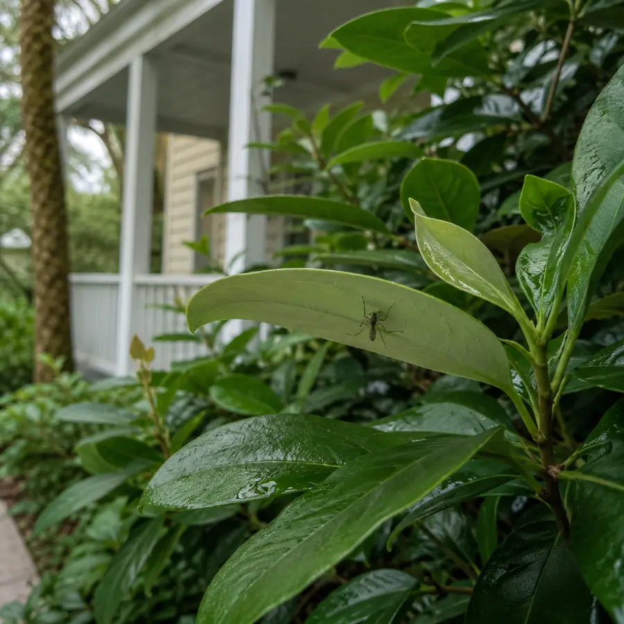 Dense shrubs and shade