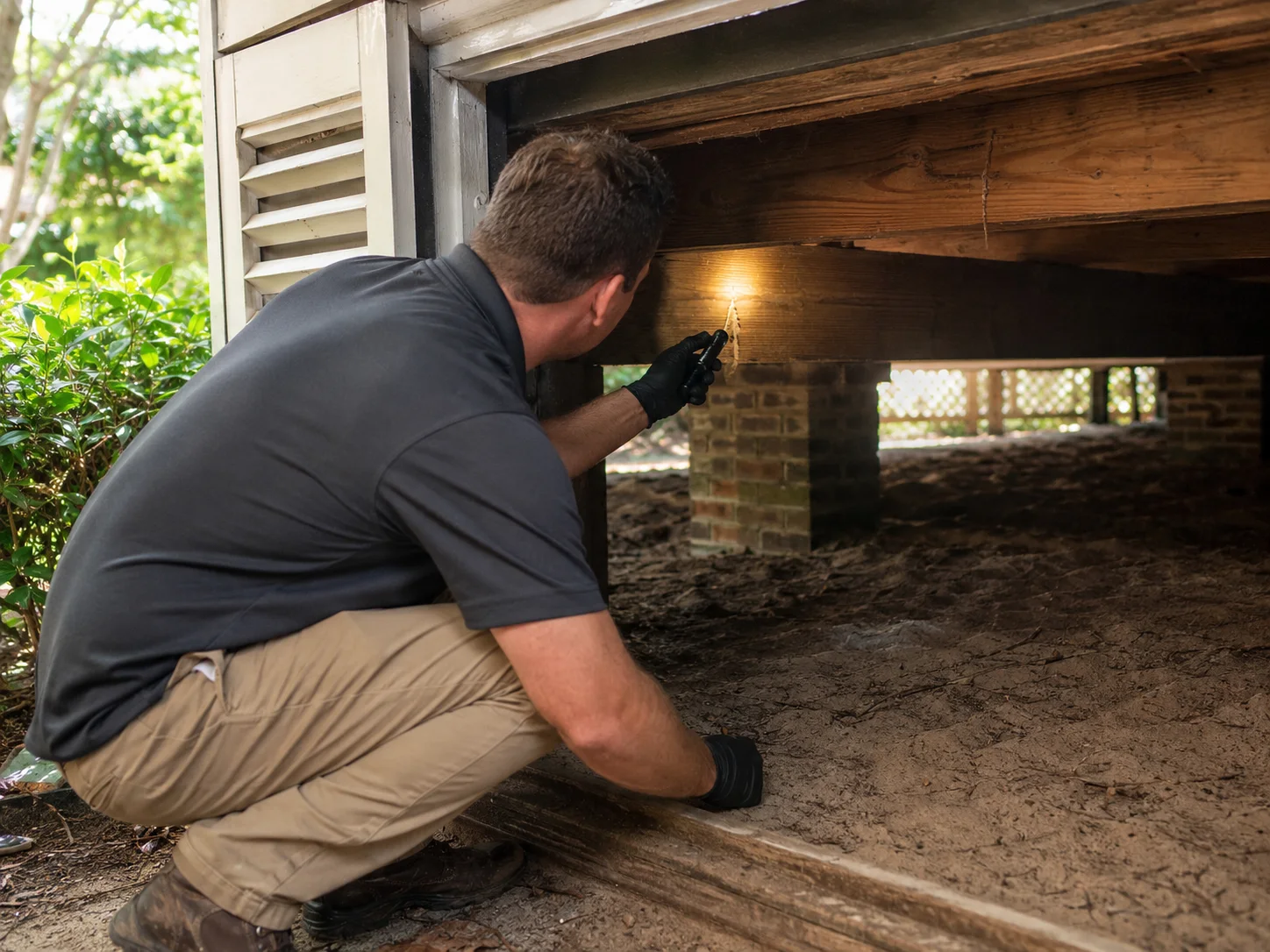 Proterm inspector at the crawlspace access